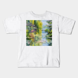 Monet Style Water Lilies 13 Kids T-Shirt